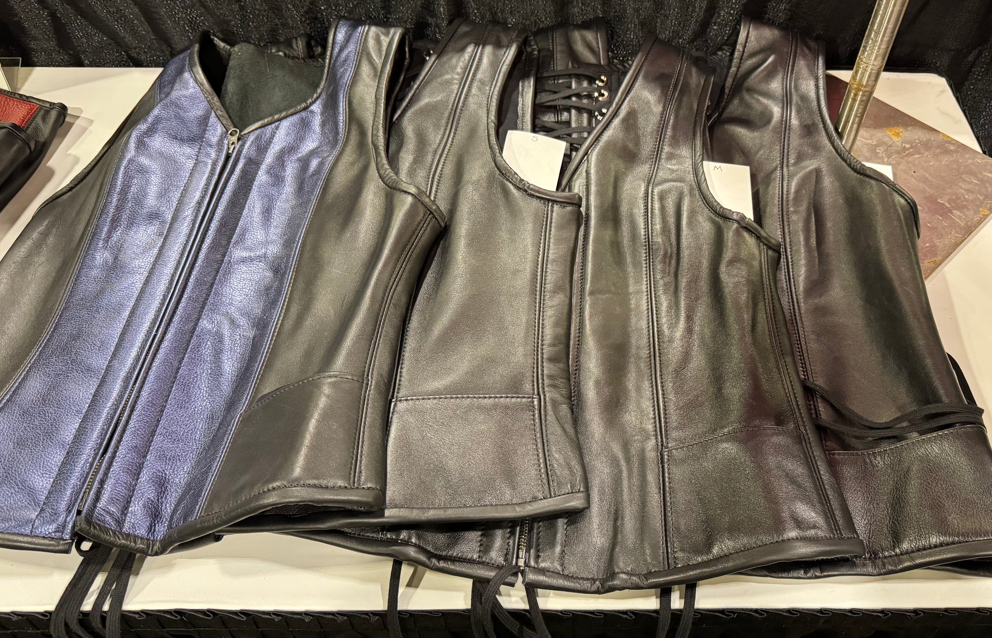 corseted leather vests