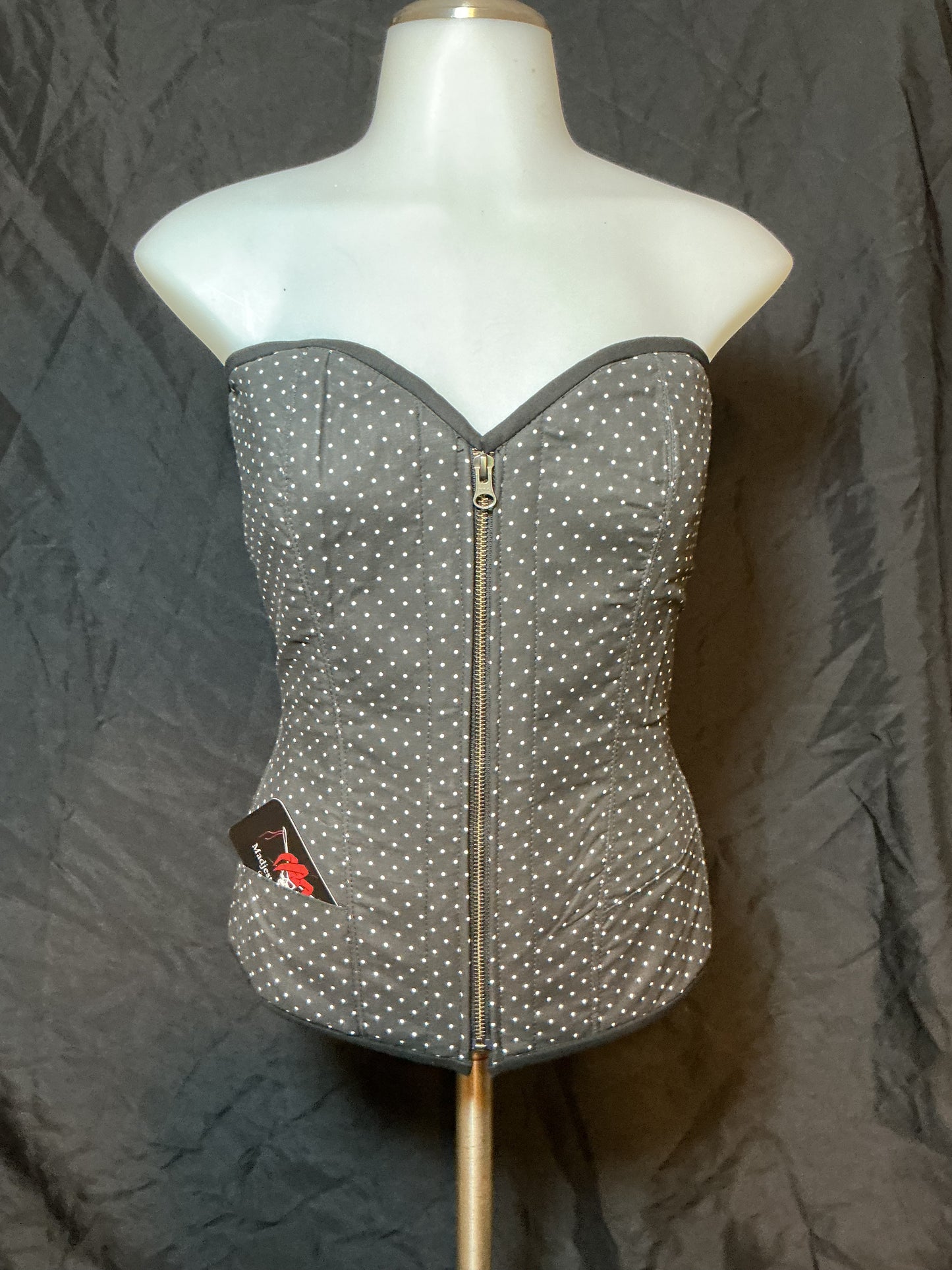 Polka Dot Fabric Overbust
