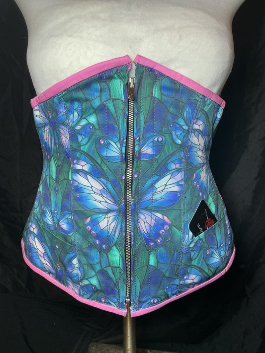 Stained Glass Butterfly Fabric Underbust