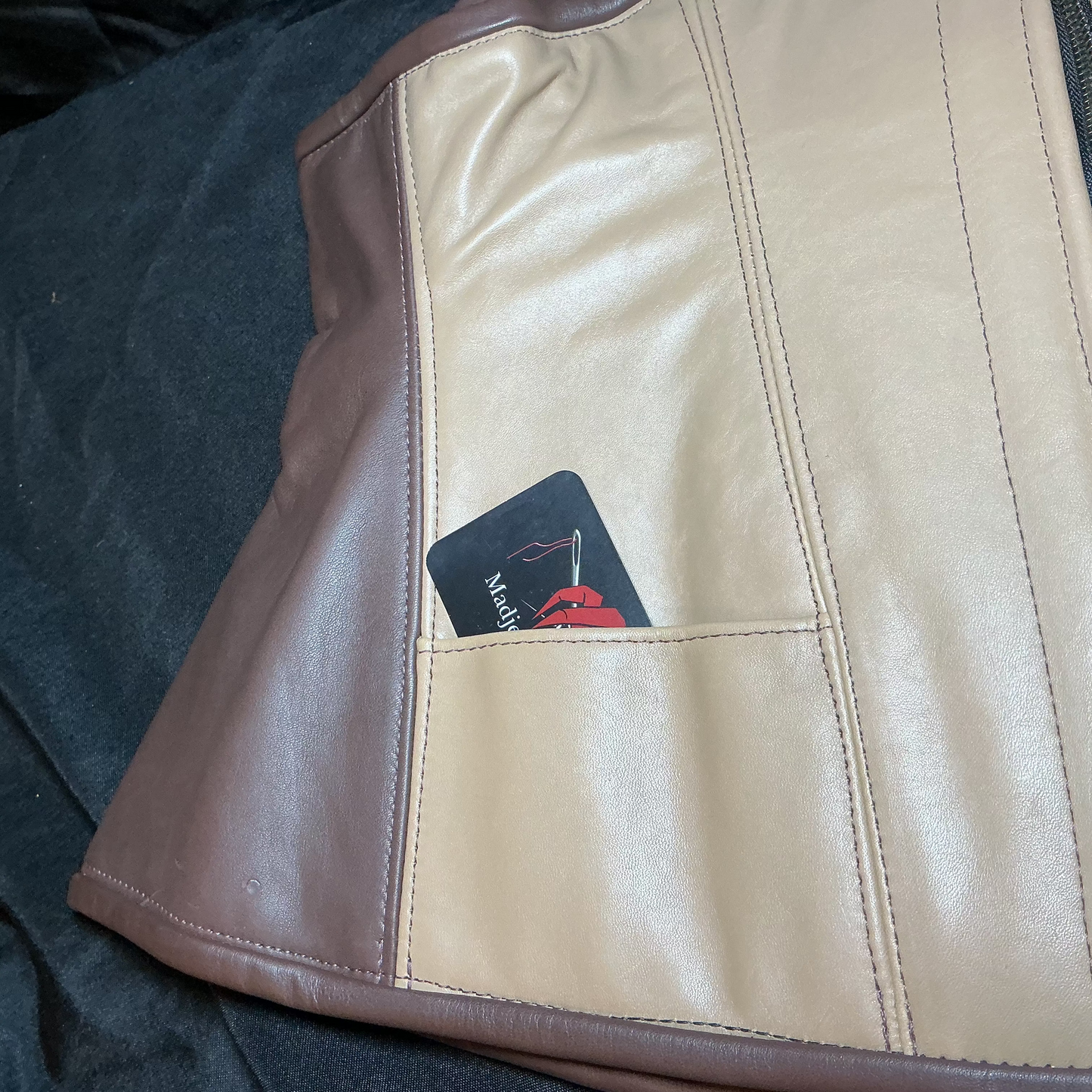Deep Brown and Tan Leather Underbust