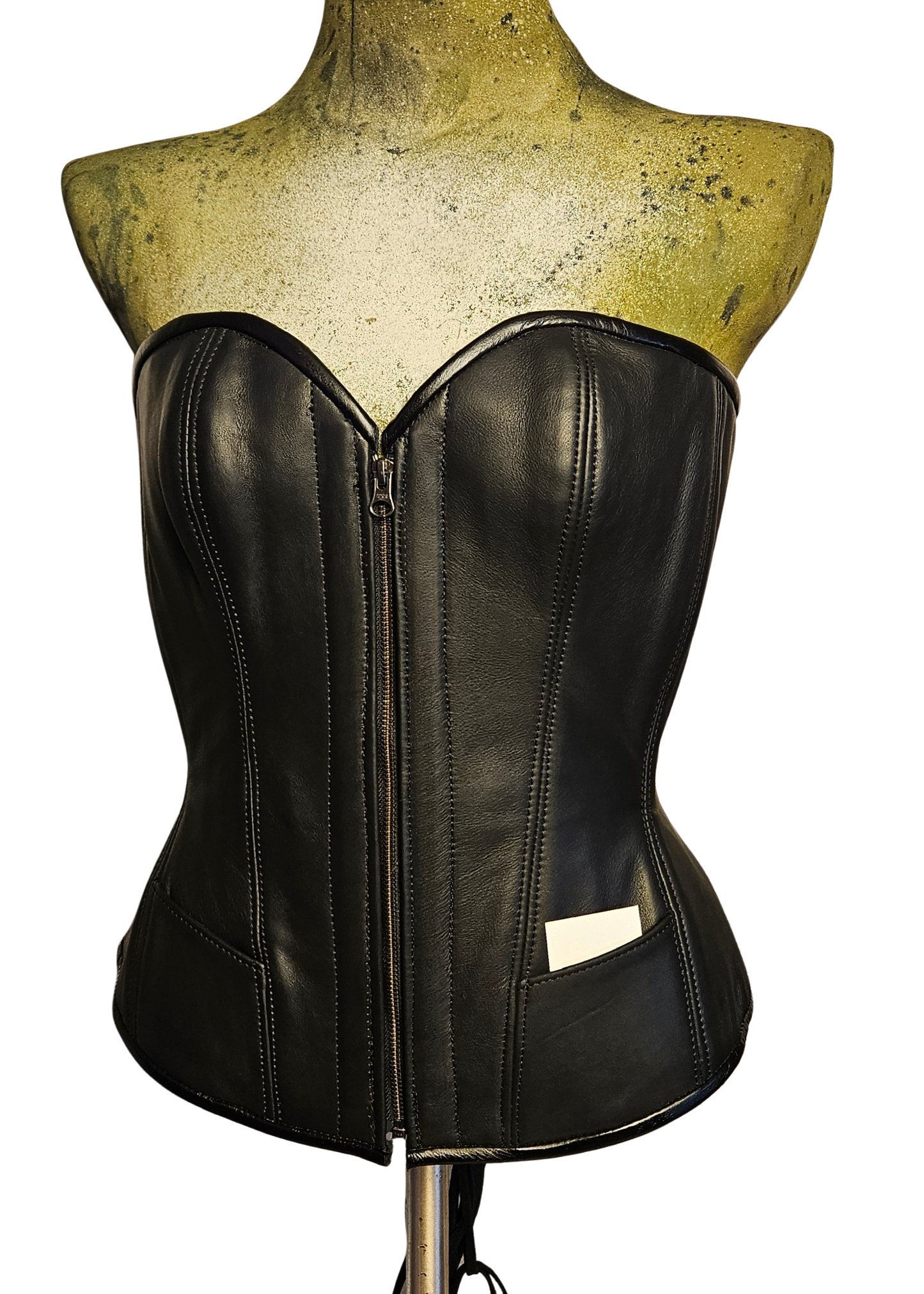 Classic Black Leather Overbust